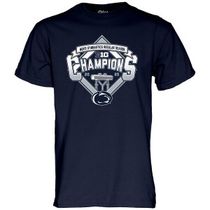 navy short sleeve t-shirt Men's Gymnastics Regular Season B1G Champions 2025 Penn State